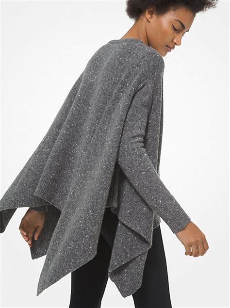 Tweed Wool Blend Draped Sweater 